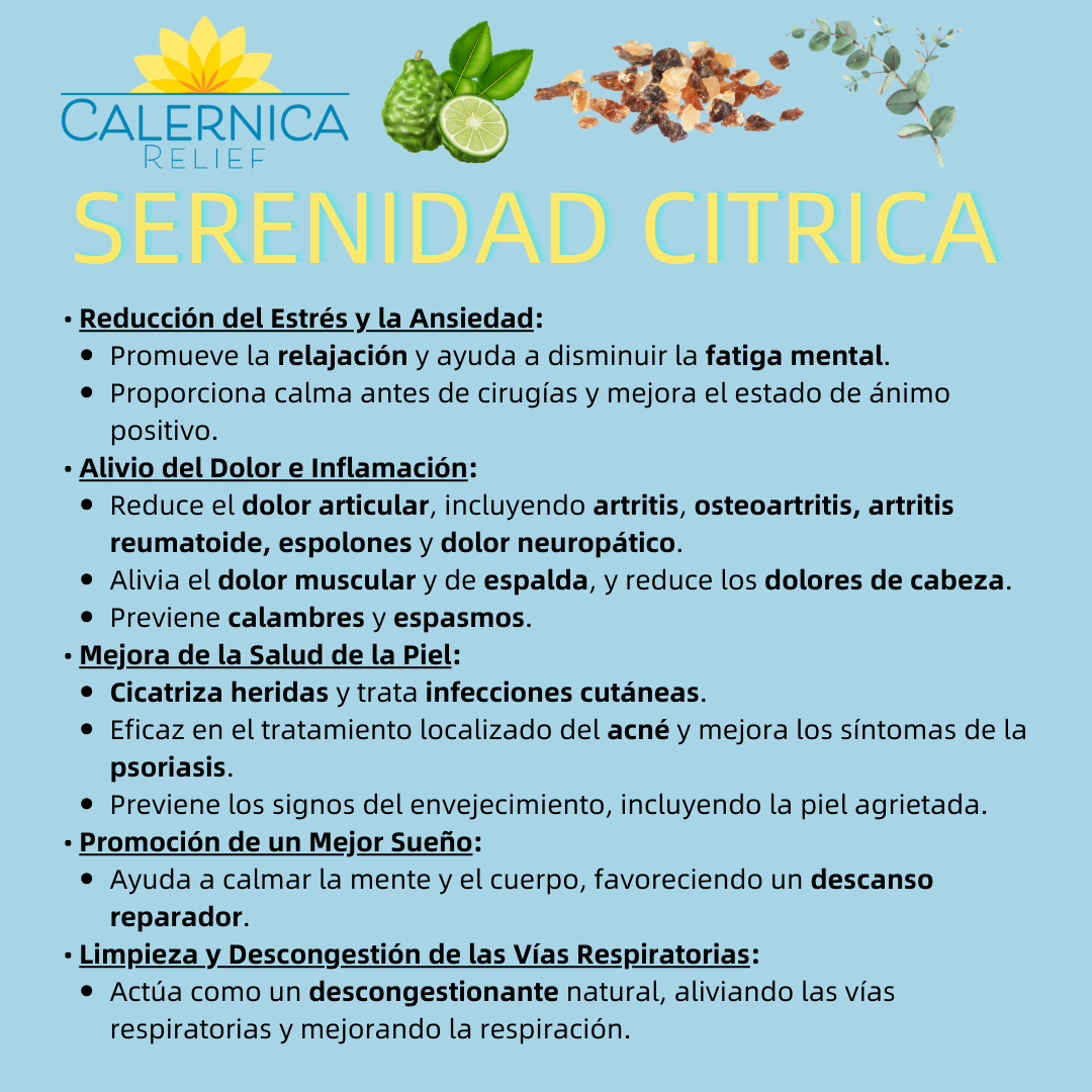 Calernica Relief - Serenidad Cítrica con Bergamota, Eucalipto y Mirra