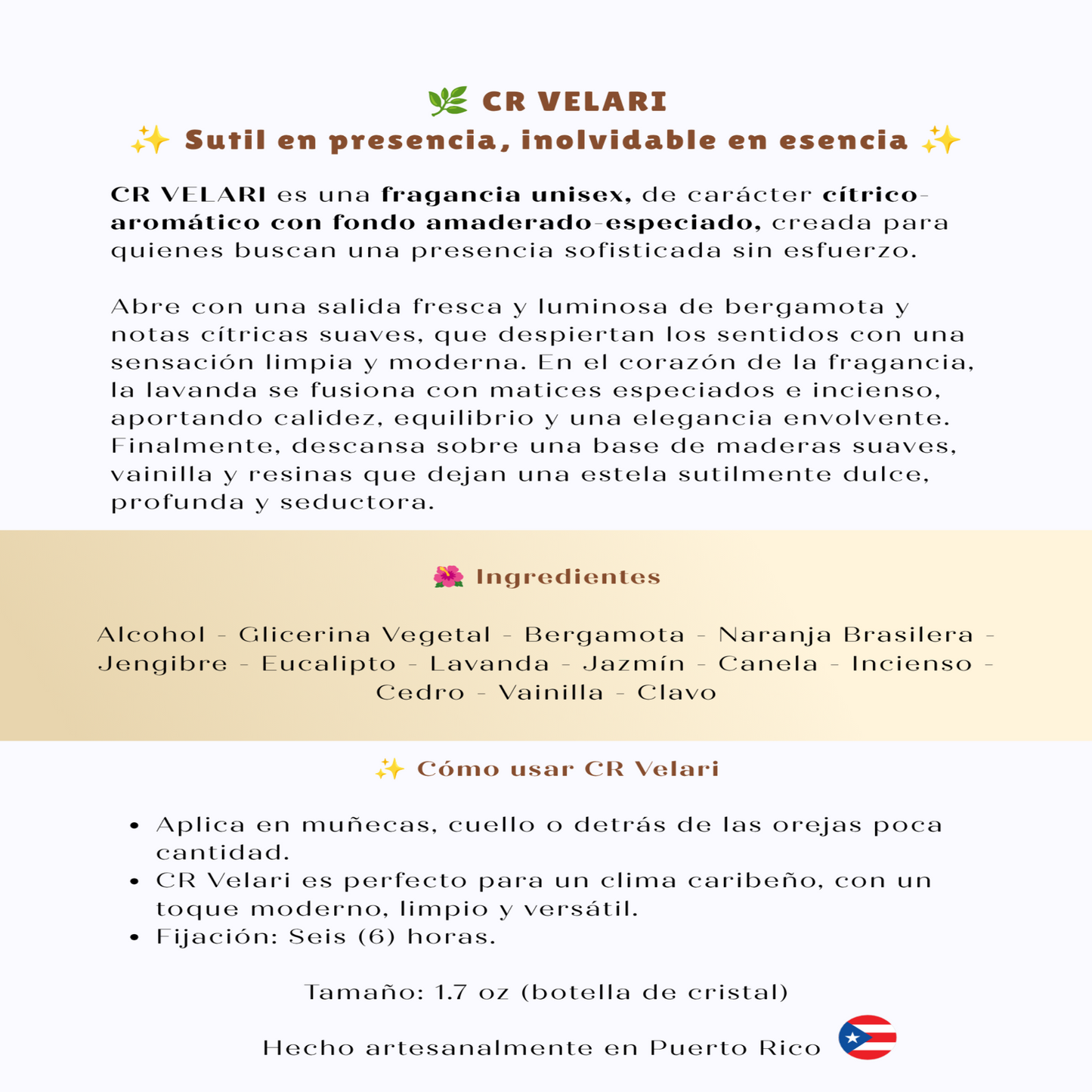 CR Velari, Eau de Parfum Unisex